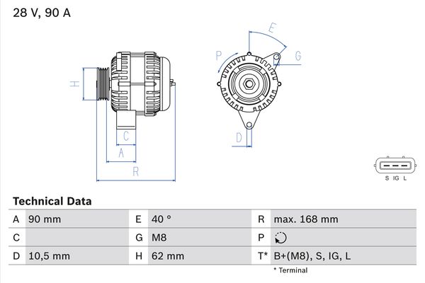 Bosch Alternator/Dynamo 0 986 045 170