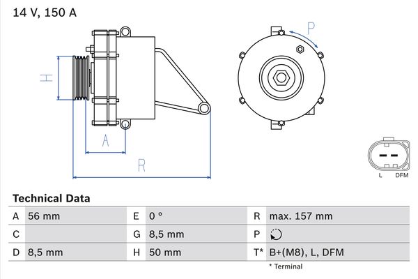 Bosch Alternator/Dynamo 0 986 045 410