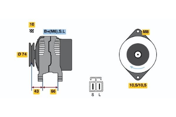 Bosch Alternator/Dynamo 0 986 045 501