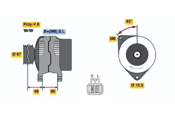 Bosch Alternator/Dynamo 0 986 045 641