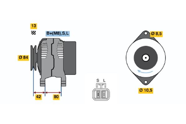 Bosch Alternator/Dynamo 0 986 045 691