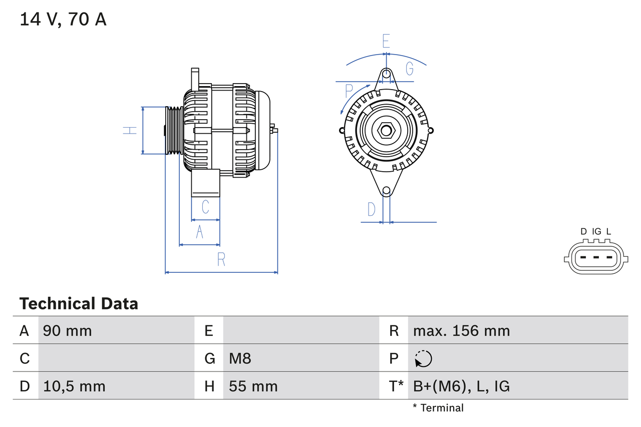 Bosch Alternator/Dynamo 0 986 045 751