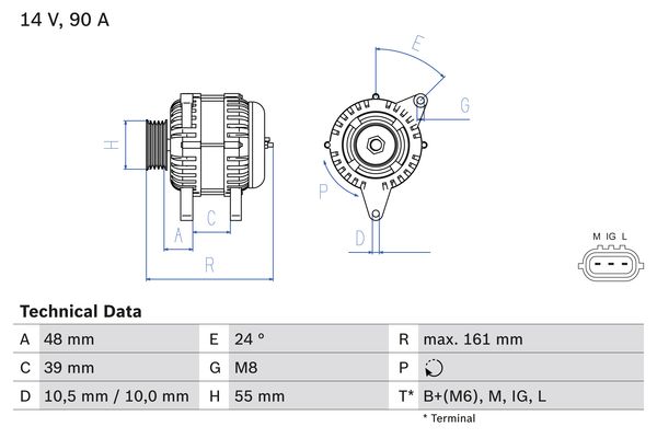 Bosch Alternator/Dynamo 0 986 045 861