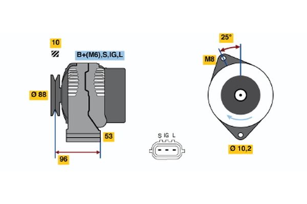 Bosch Alternator/Dynamo 0 986 045 881