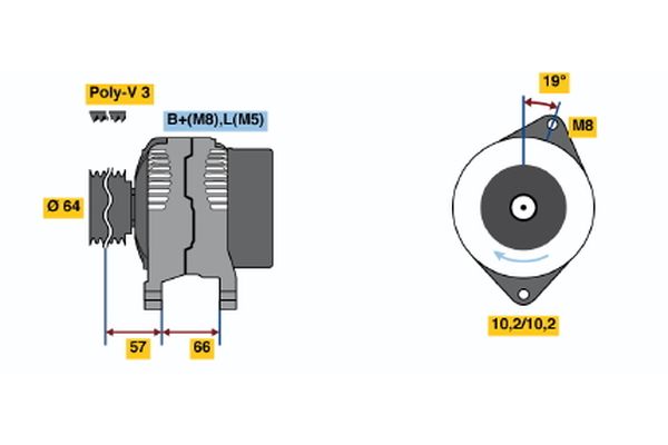 Bosch Alternator/Dynamo 0 986 045 981