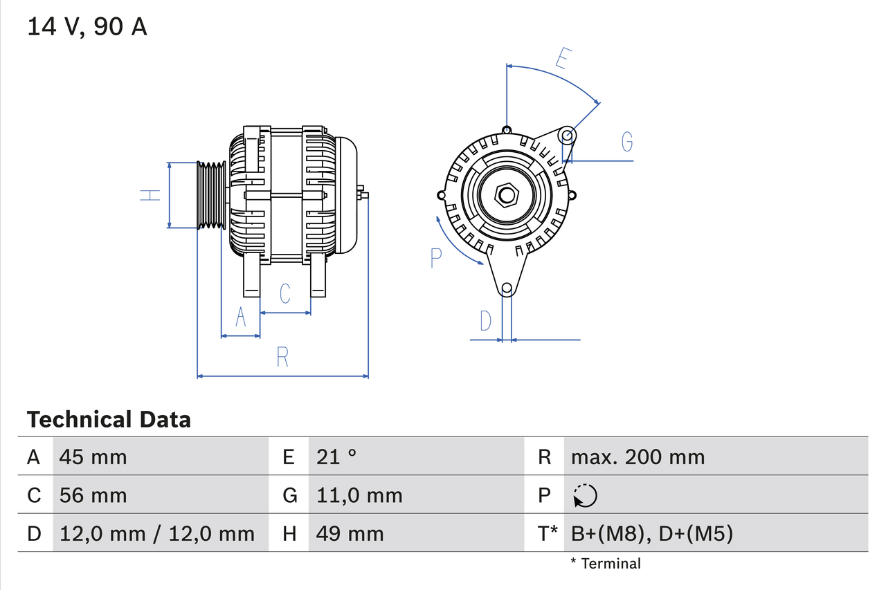 Bosch Alternator/Dynamo 0 986 046 090