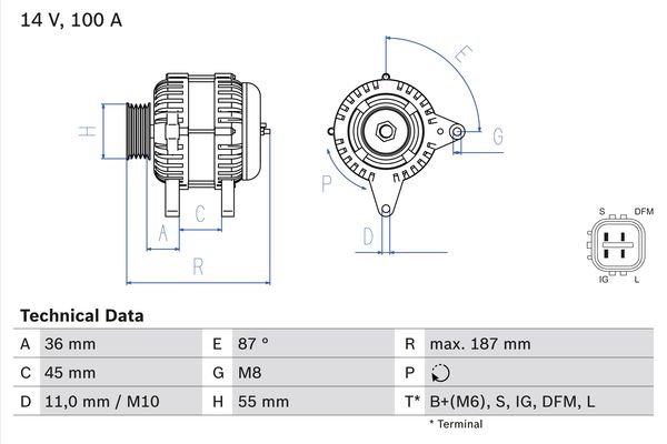 Bosch Alternator/Dynamo 0 986 046 120