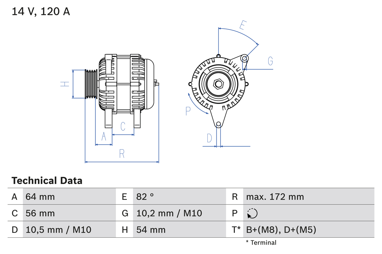 Bosch Alternator/Dynamo 0 986 046 140