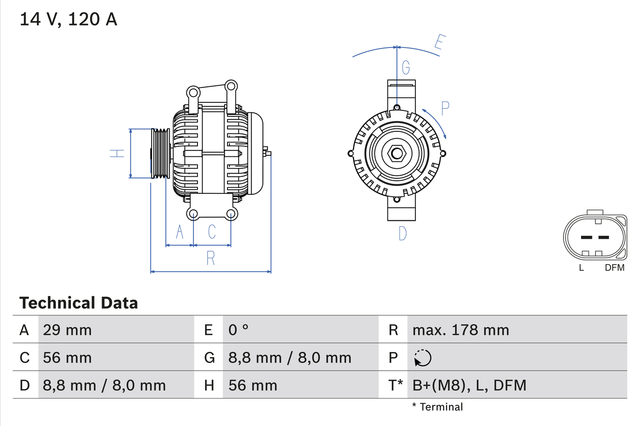 Bosch Alternator/Dynamo 0 986 046 160