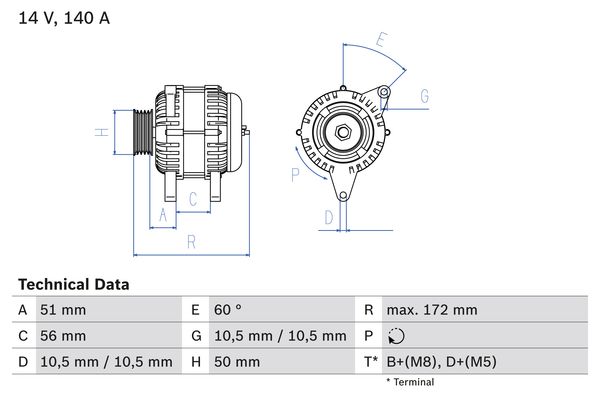 Bosch Alternator/Dynamo 0 986 046 230