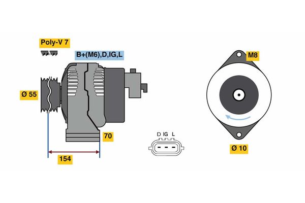 Bosch Alternator/Dynamo 0 986 046 541