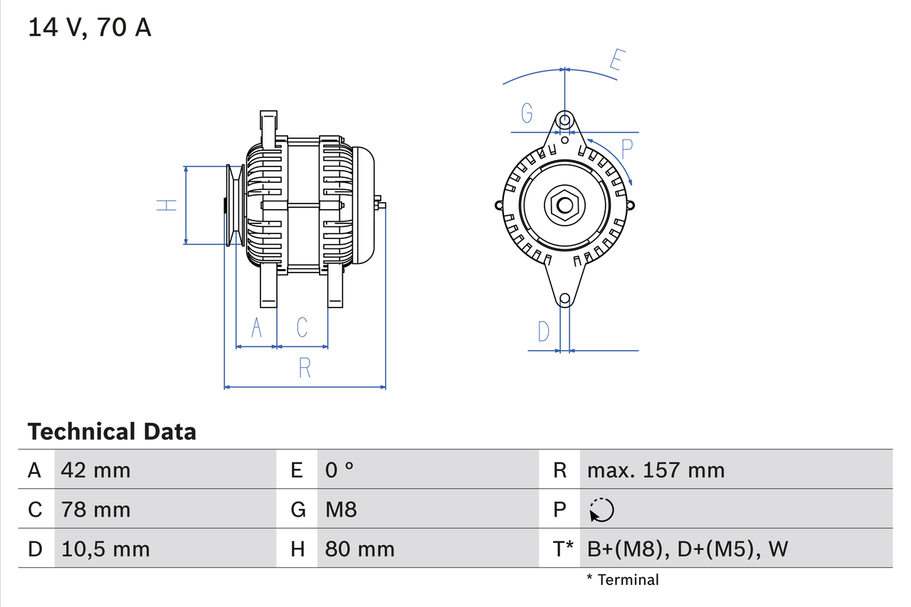 Bosch Alternator/Dynamo 0 986 047 200