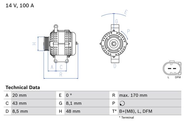 Bosch Alternator/Dynamo 0 986 047 220