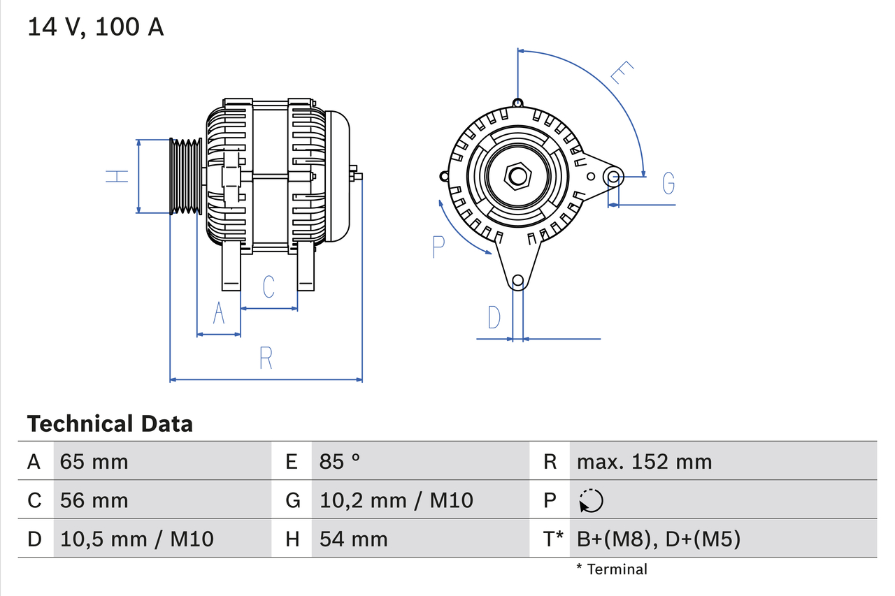 Bosch Alternator/Dynamo 0 986 047 270