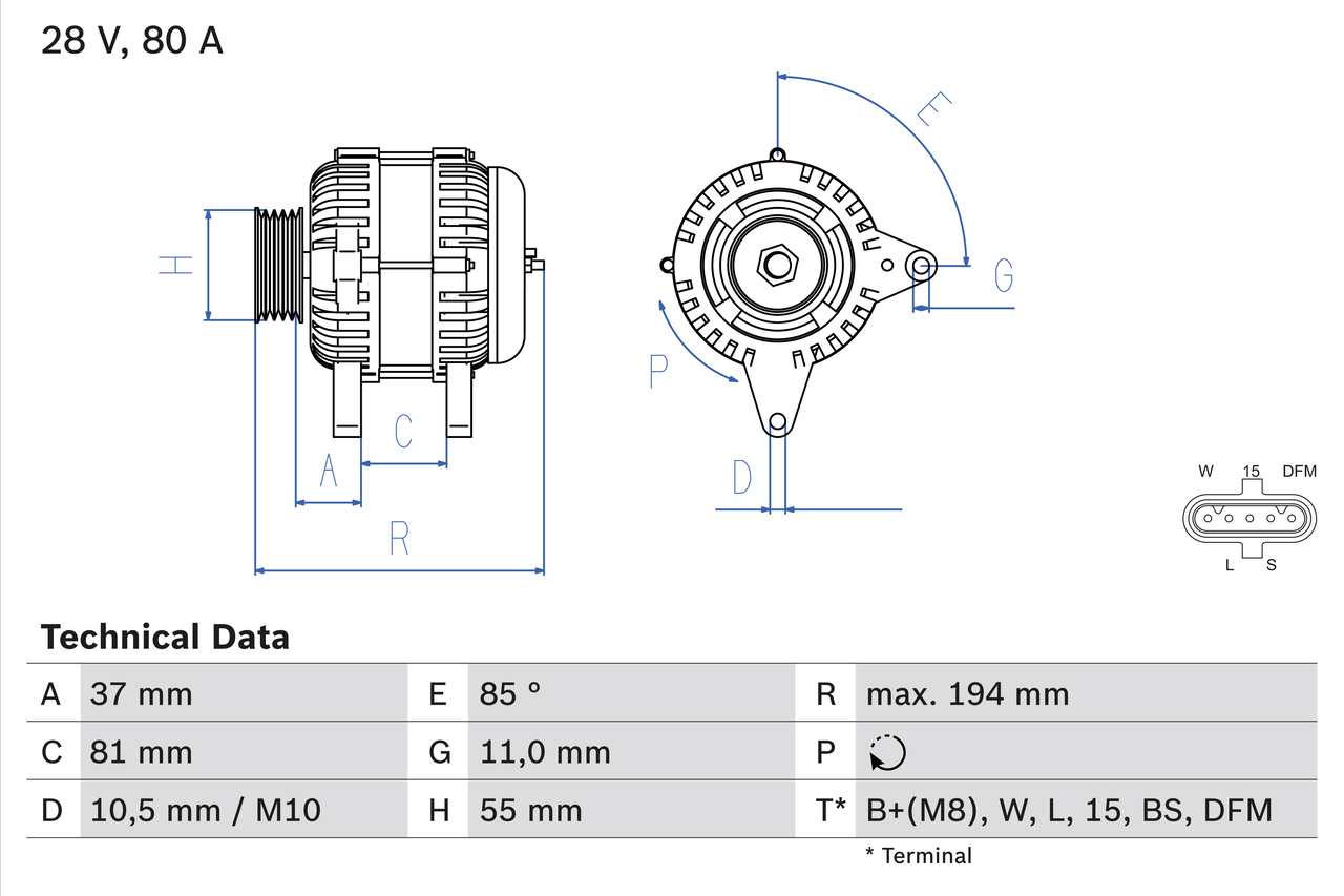 Bosch Alternator/Dynamo 0 986 047 410