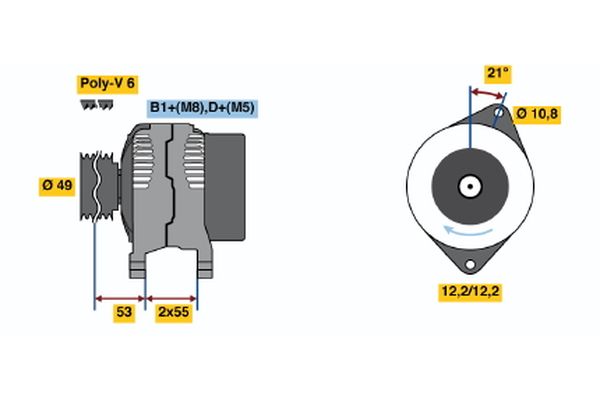 Bosch Alternator/Dynamo 0 986 048 030