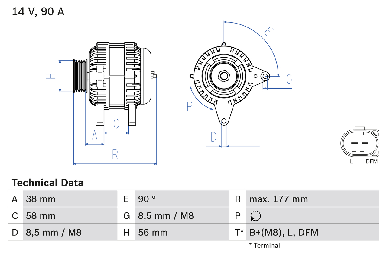 Bosch Alternator/Dynamo 0 986 049 101