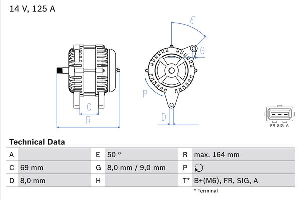 Bosch Alternator/Dynamo 0 986 049 181