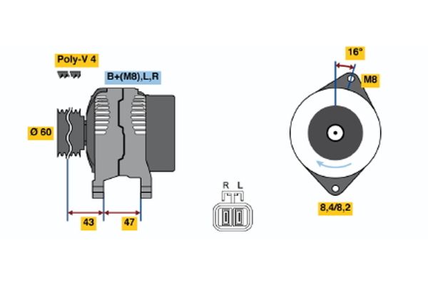 Bosch Alternator/Dynamo 0 986 049 201