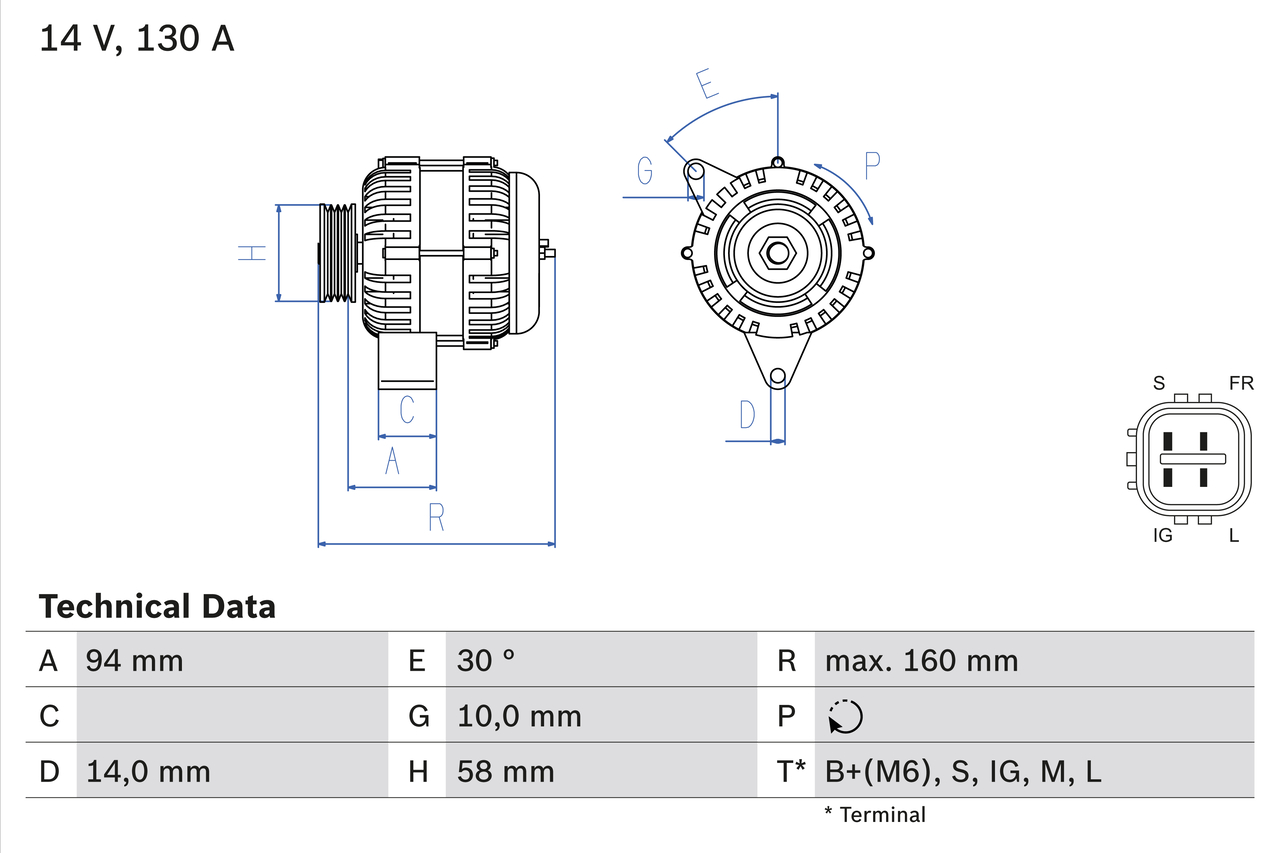 Bosch Alternator/Dynamo 0 986 049 221