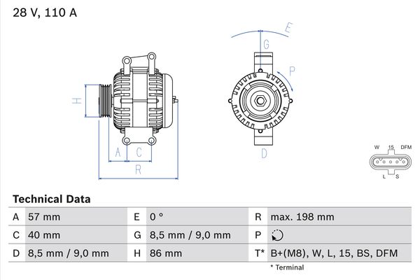 Bosch Alternator/Dynamo 0 986 049 780