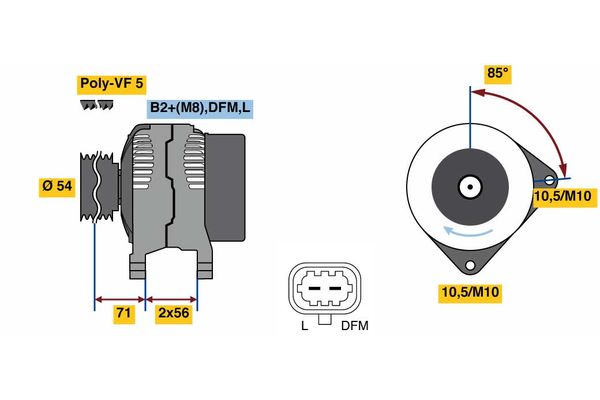 Bosch Alternator/Dynamo 0 986 080 100