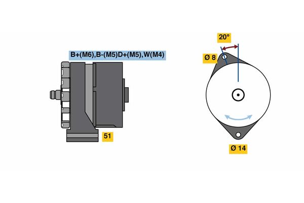 Bosch Alternator/Dynamo 0 986 080 180