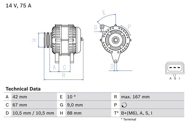 Bosch Alternator/Dynamo 0 986 080 390