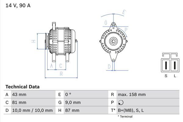 Bosch Alternator/Dynamo 0 986 080 430