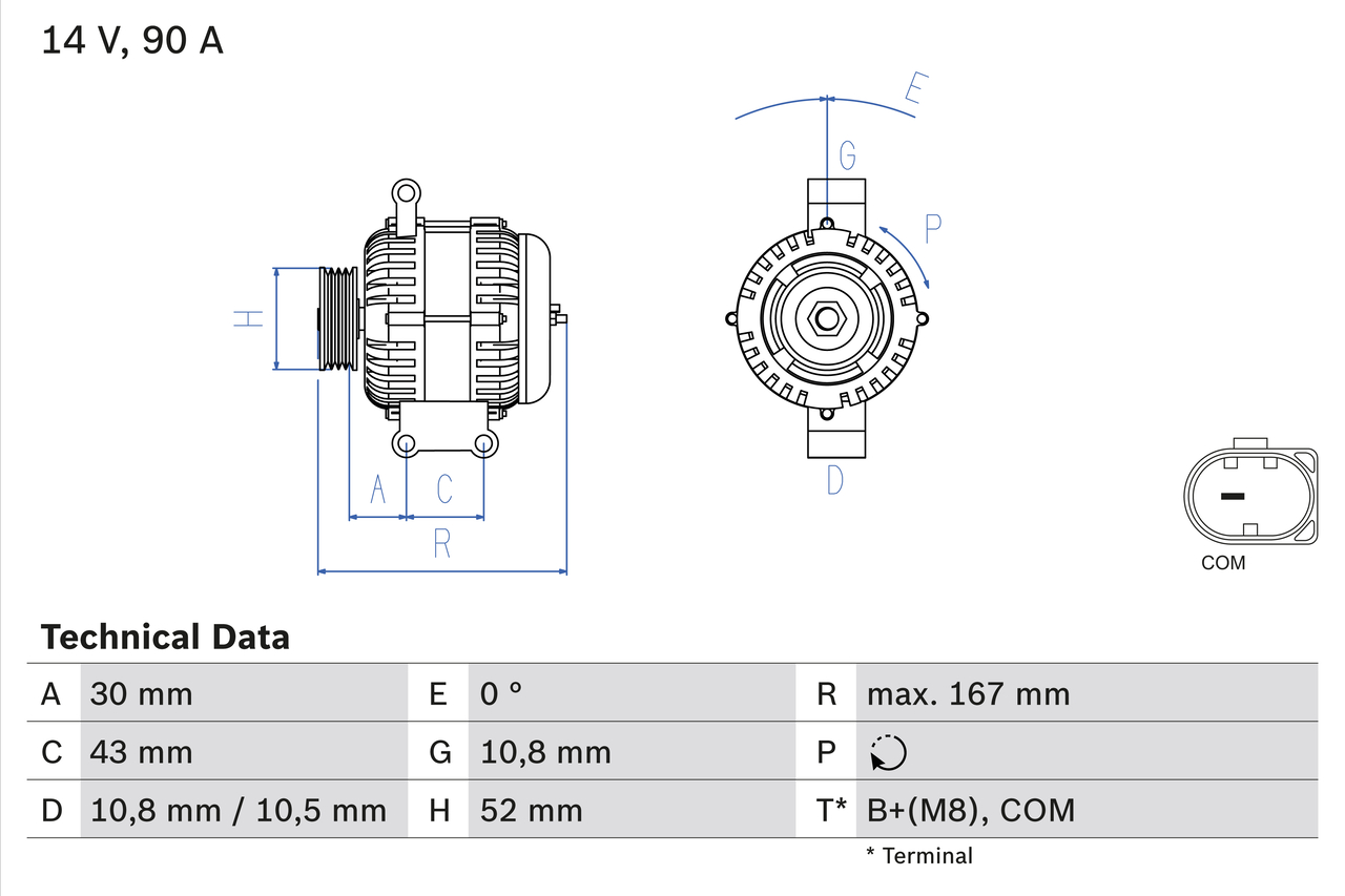 Bosch Alternator/Dynamo 0 986 080 500