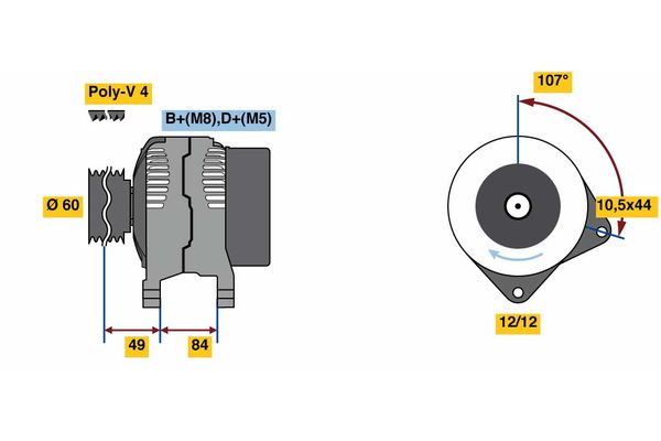 Bosch Alternator/Dynamo 0 986 080 550