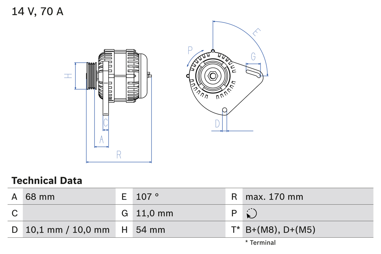 Bosch Alternator/Dynamo 0 986 080 560