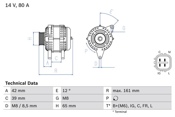 Bosch Alternator/Dynamo 0 986 080 570