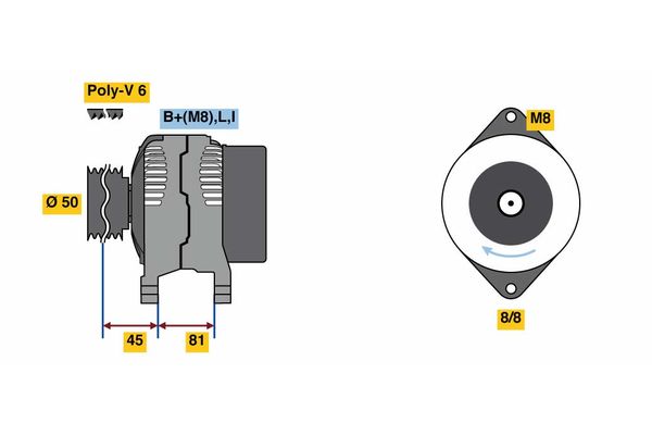 Bosch Alternator/Dynamo 0 986 080 650