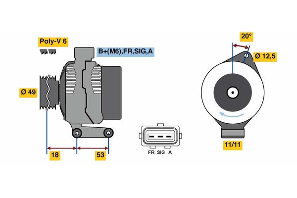 Bosch Alternator/Dynamo 0 986 080 700