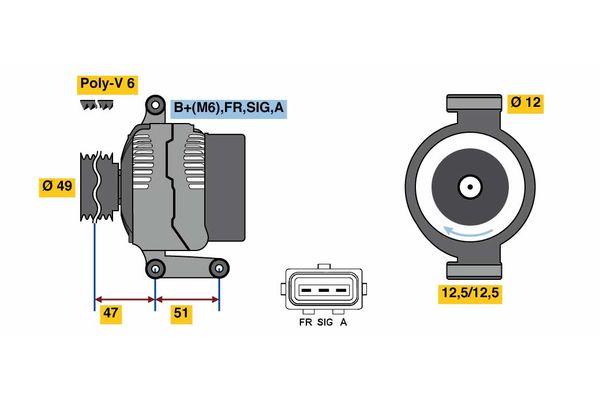 Bosch Alternator/Dynamo 0 986 080 750