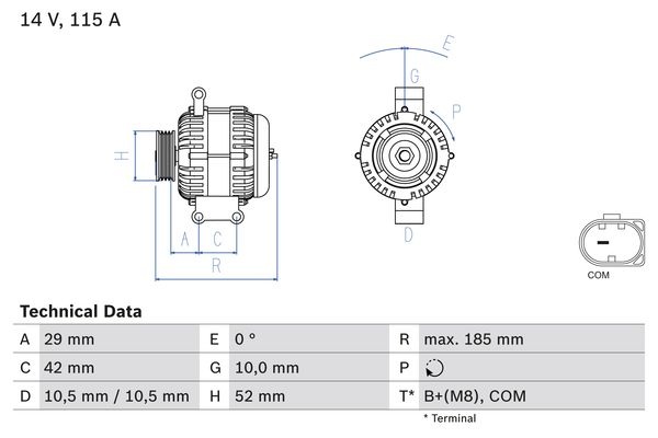 Bosch Alternator/Dynamo 0 986 081 040