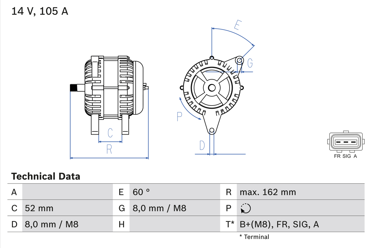 Bosch Alternator/Dynamo 0 986 081 090