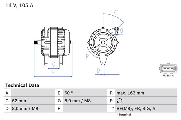 Bosch Alternator/Dynamo 0 986 081 090