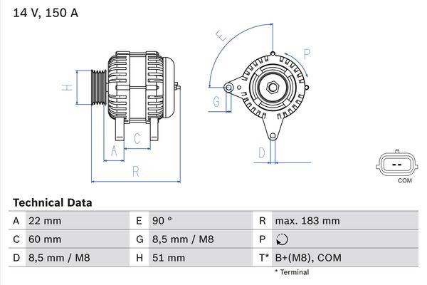 Bosch Alternator/Dynamo 0 986 081 100