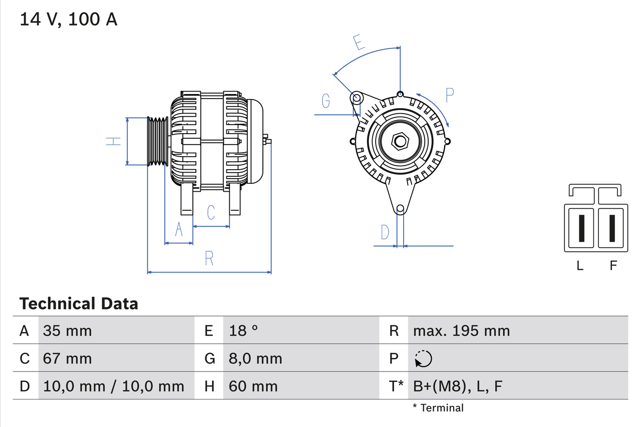 Bosch Alternator/Dynamo 0 986 081 150