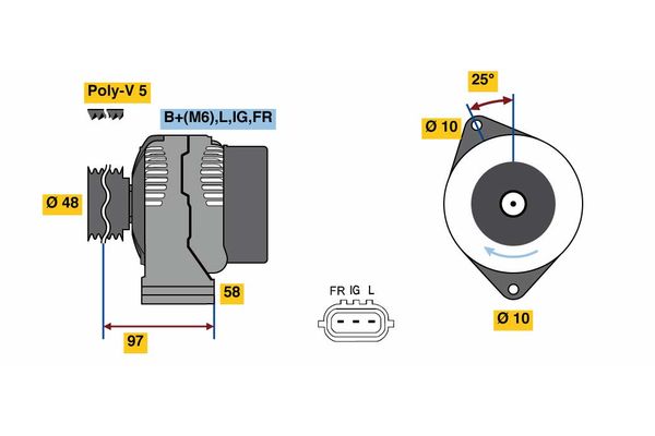 Bosch Alternator/Dynamo 0 986 081 210