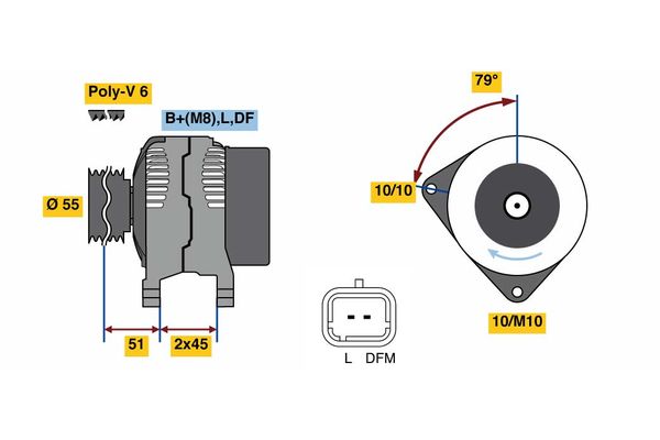 Bosch Alternator/Dynamo 0 986 081 350