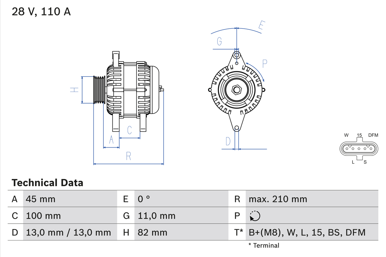 Bosch Alternator/Dynamo 0 986 081 870