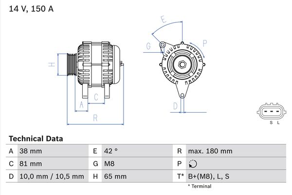 Bosch Alternator/Dynamo 0 986 081 960