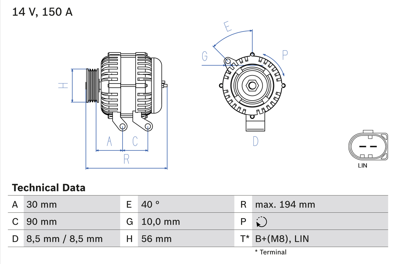 Bosch Alternator/Dynamo 0 986 082 560
