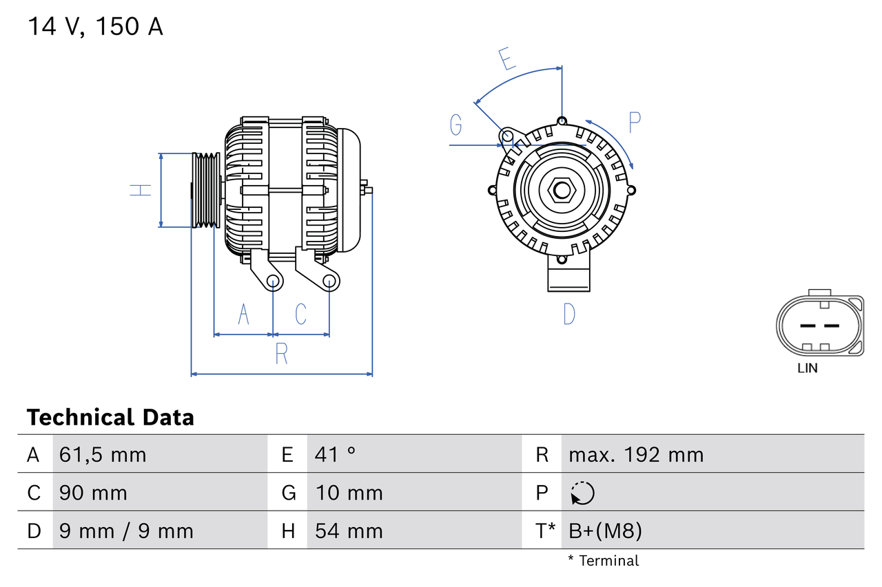 Bosch Alternator/Dynamo 0 986 082 610
