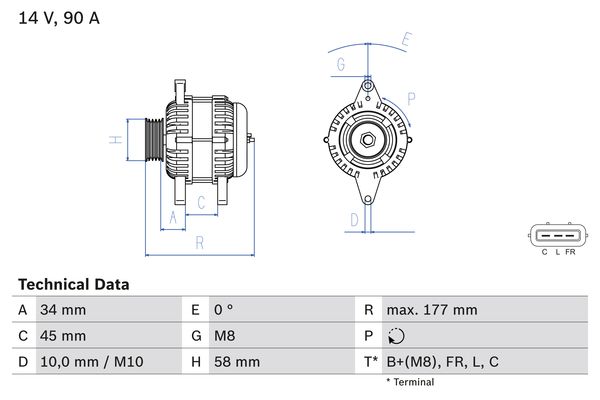 Bosch Alternator/Dynamo 0 986 083 380