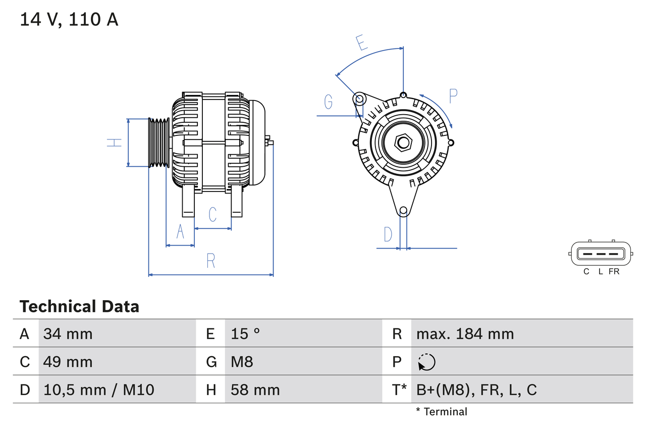 Bosch Alternator/Dynamo 0 986 083 640