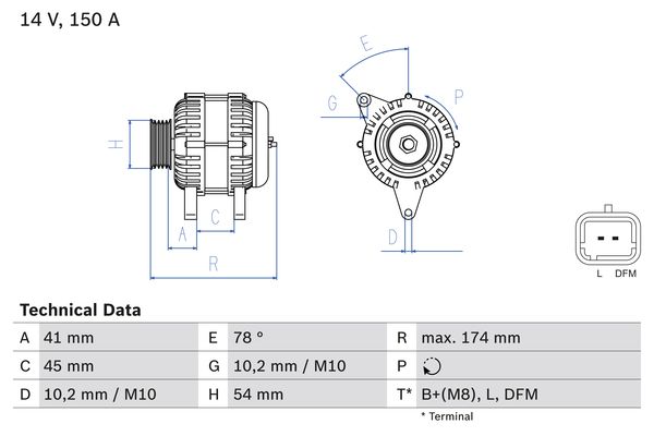 Bosch Alternator/Dynamo 0 986 083 890